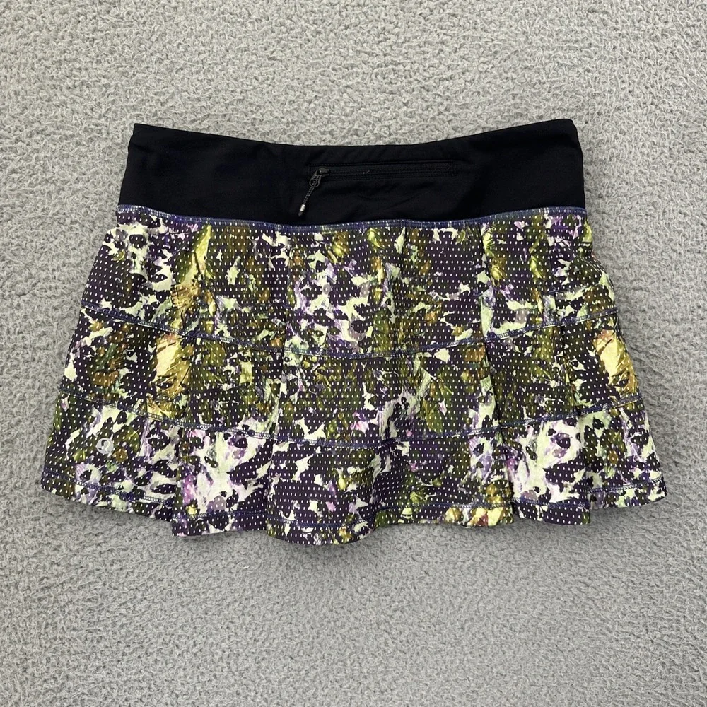 Lululemon Pace Rival Skirt Skort Floral Sport Athletic Athleisure Tennis Women 6